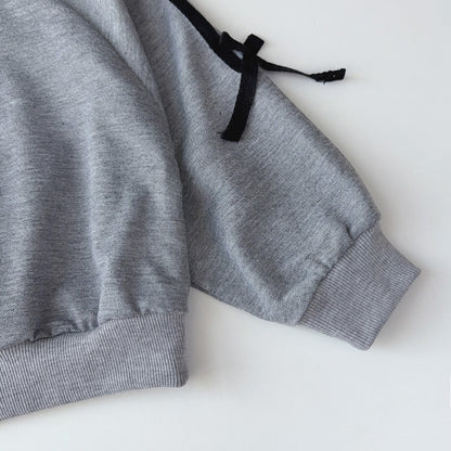 Girls' Bow-knot Casual Sweatshirt Set