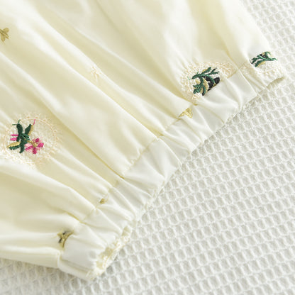 Girls' Embroidery Sun-top+Skirt Vacation Set