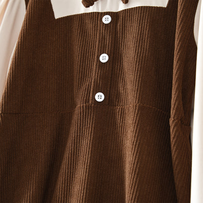 Girls' Long Sleeve Patchwork Vintage Dress