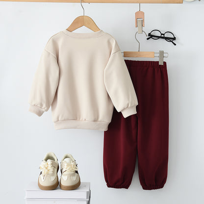 Girls' Printing Casual Sports Set
