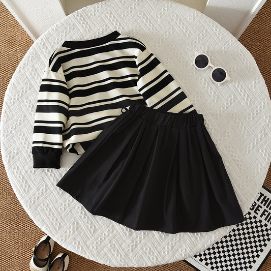 Girls' Classic Stripes Skirt Set