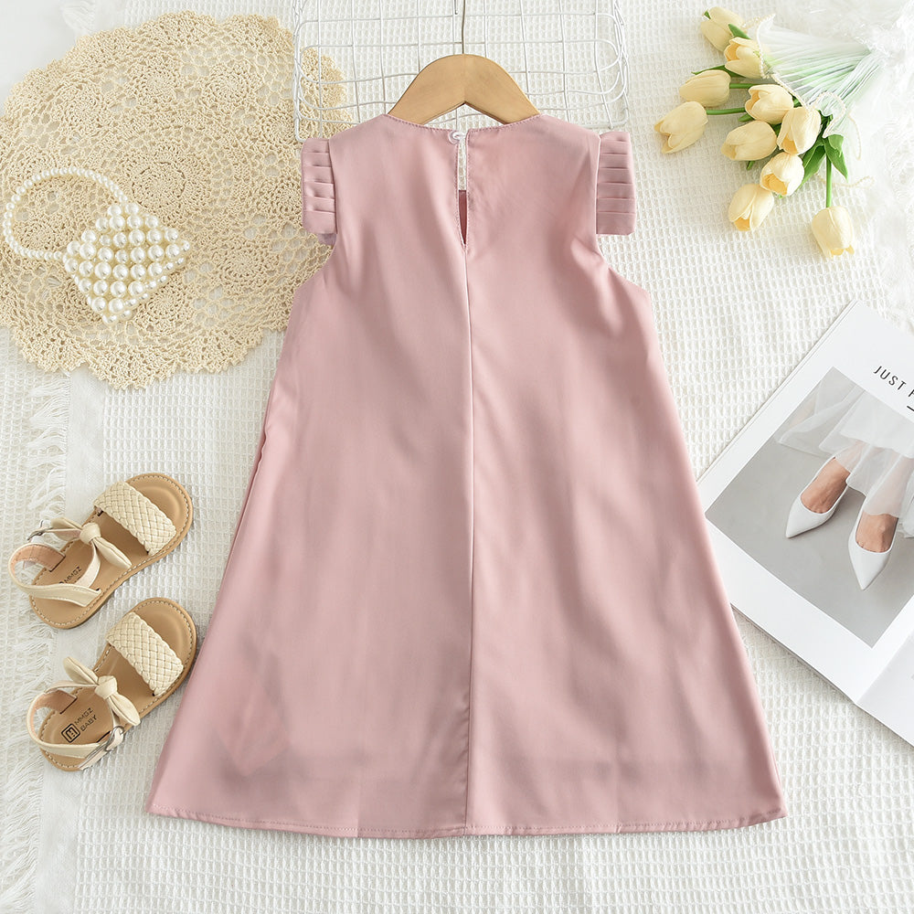 Girls' Elegant Three-dimensional Floral Dress