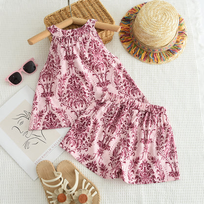 Girls' Ethnic Style Printing Vacation Set
