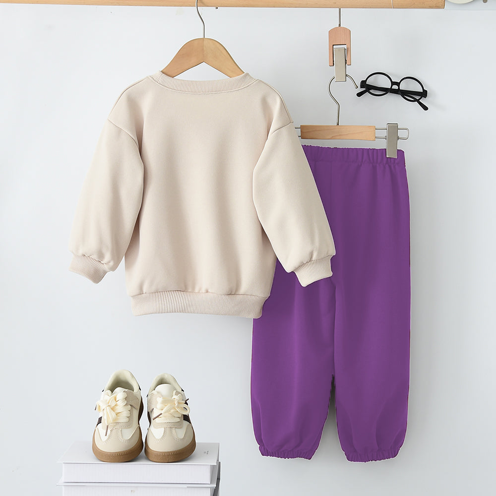 Girls' Printing Casual Sports Set