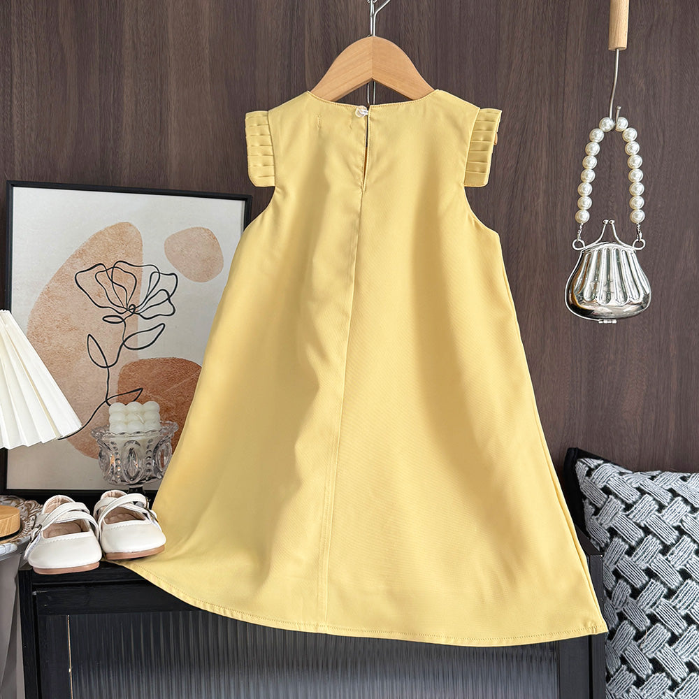Girls' Elegant Three-dimensional Floral Dress