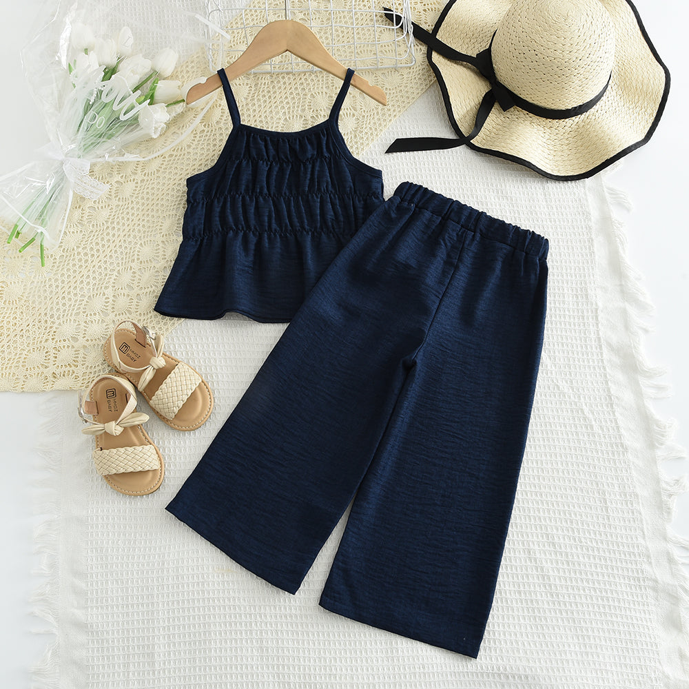 Girls' Halter Top+Pant Casual Vacation Set