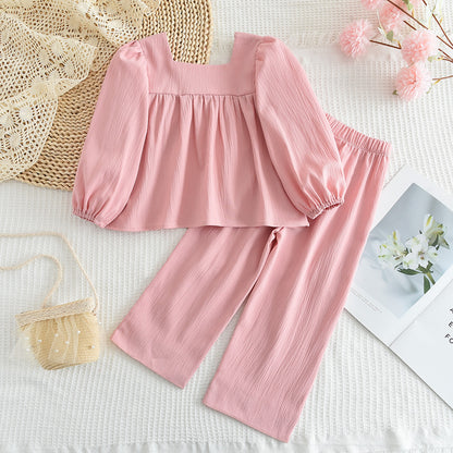 Girls' Ethnic Style Embroidery Casual Set