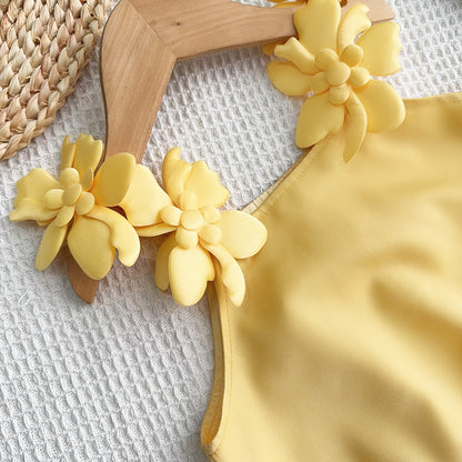Girls' Floral Sleeve Sun Dress