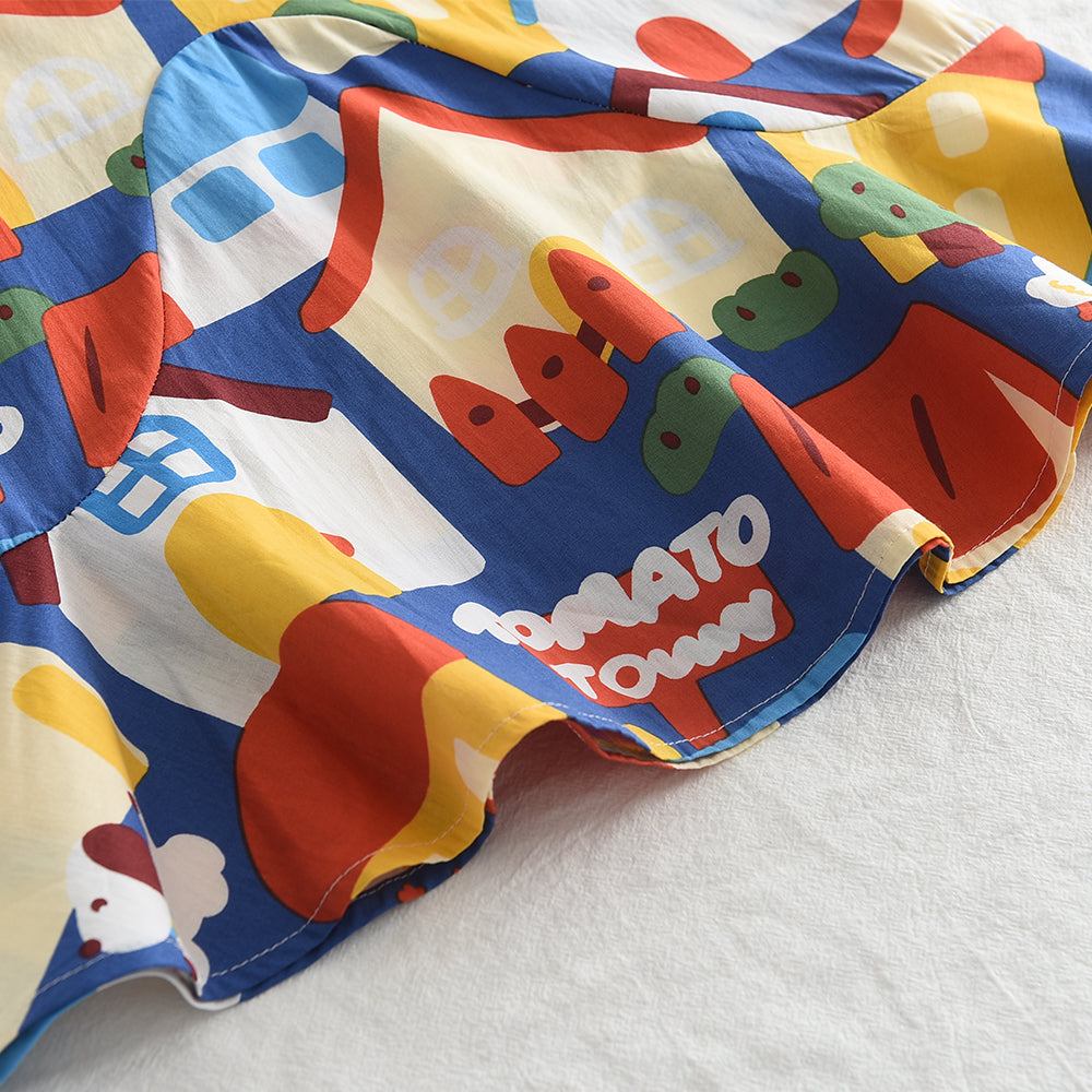Girls' Cartoon Printing Casual Dress