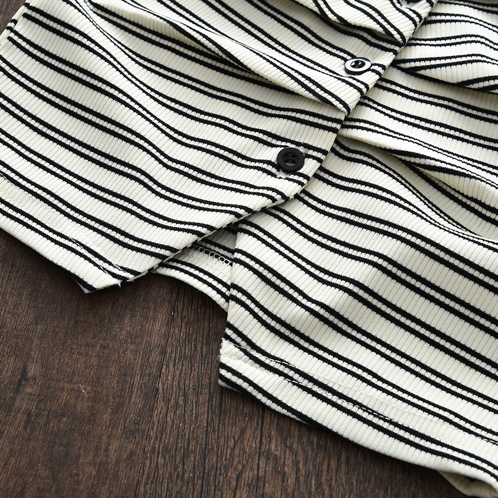 Girls' Stripes Sun-top+Shorts Vacation Set