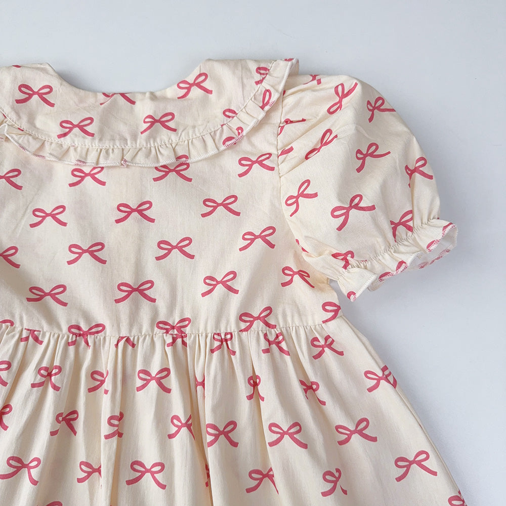 Girls' Bow-knot Printing Cute Baby Dress