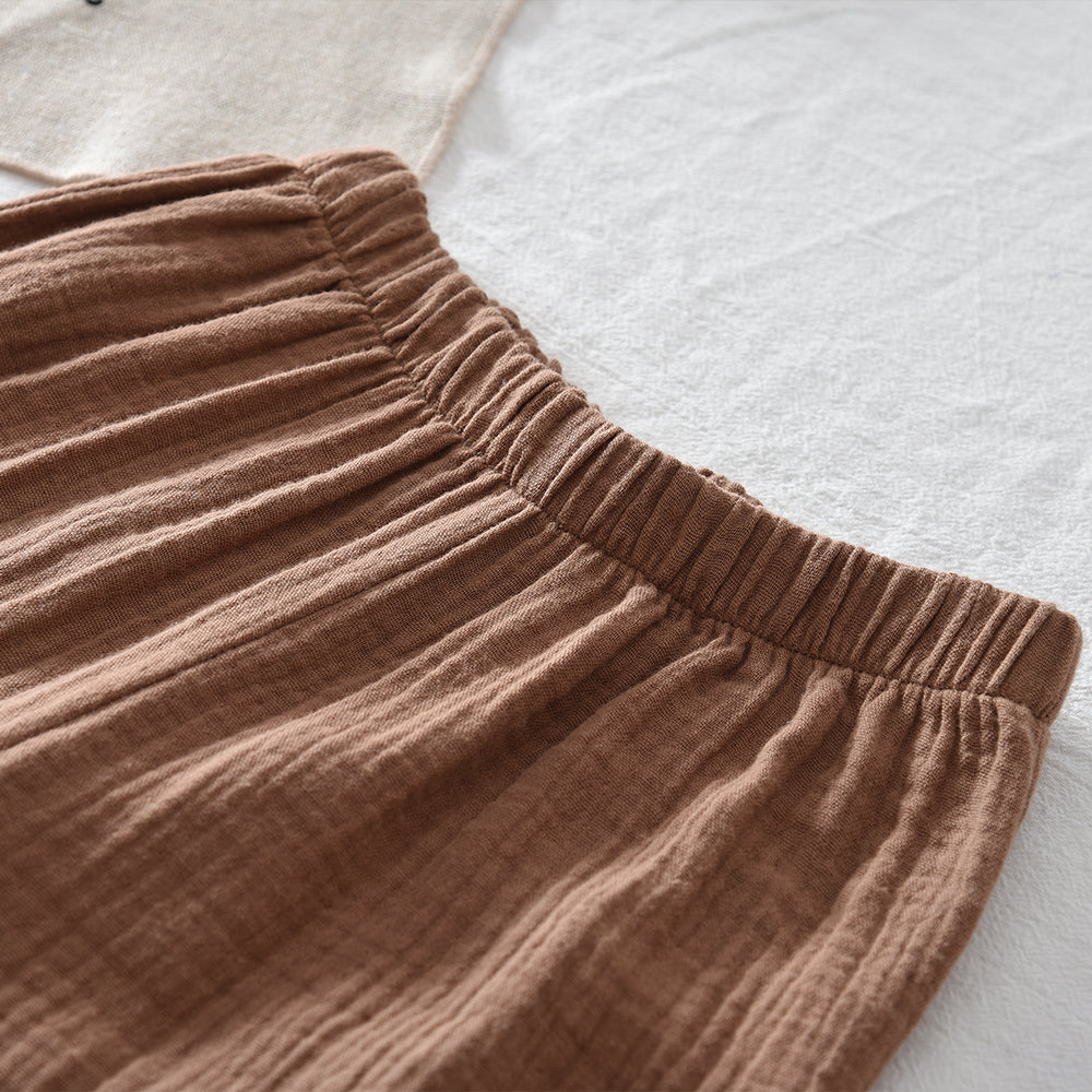 Ethnic Style Stripes Shirt+Cozy Pants 2pcs Pure Cotton Girls' Casual Set