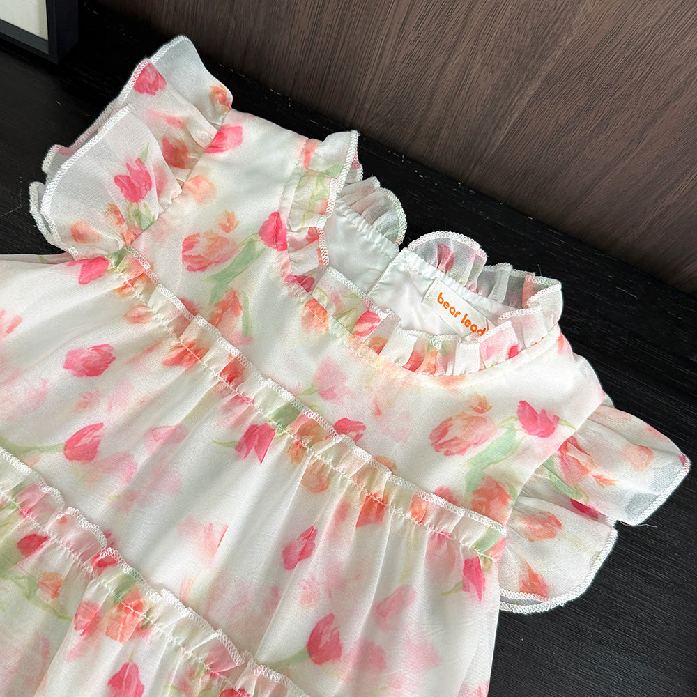 Girls'  Bow-knot Floral Princess Party Dress