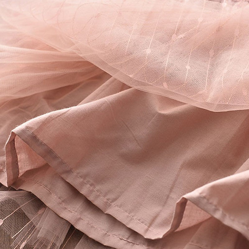 Girls' Mesh Patchwork Cute Princess Dress