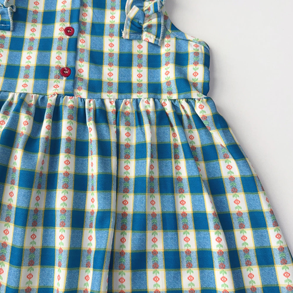 Girls' Ruffle Plaid Pattern Cute Dress
