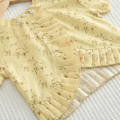 Girls' Ruffle Top+Jogger Pant Printing Set