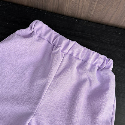 Girls' Bow-knot Top+shorts 2PCS Casual Set