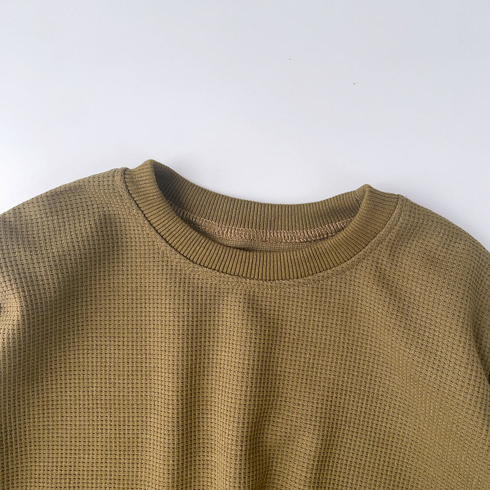 Girls' Loose Top+Flared Trousers Casual Set