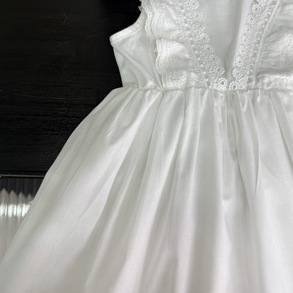 Girls' Lace Cotton Princess Dress
