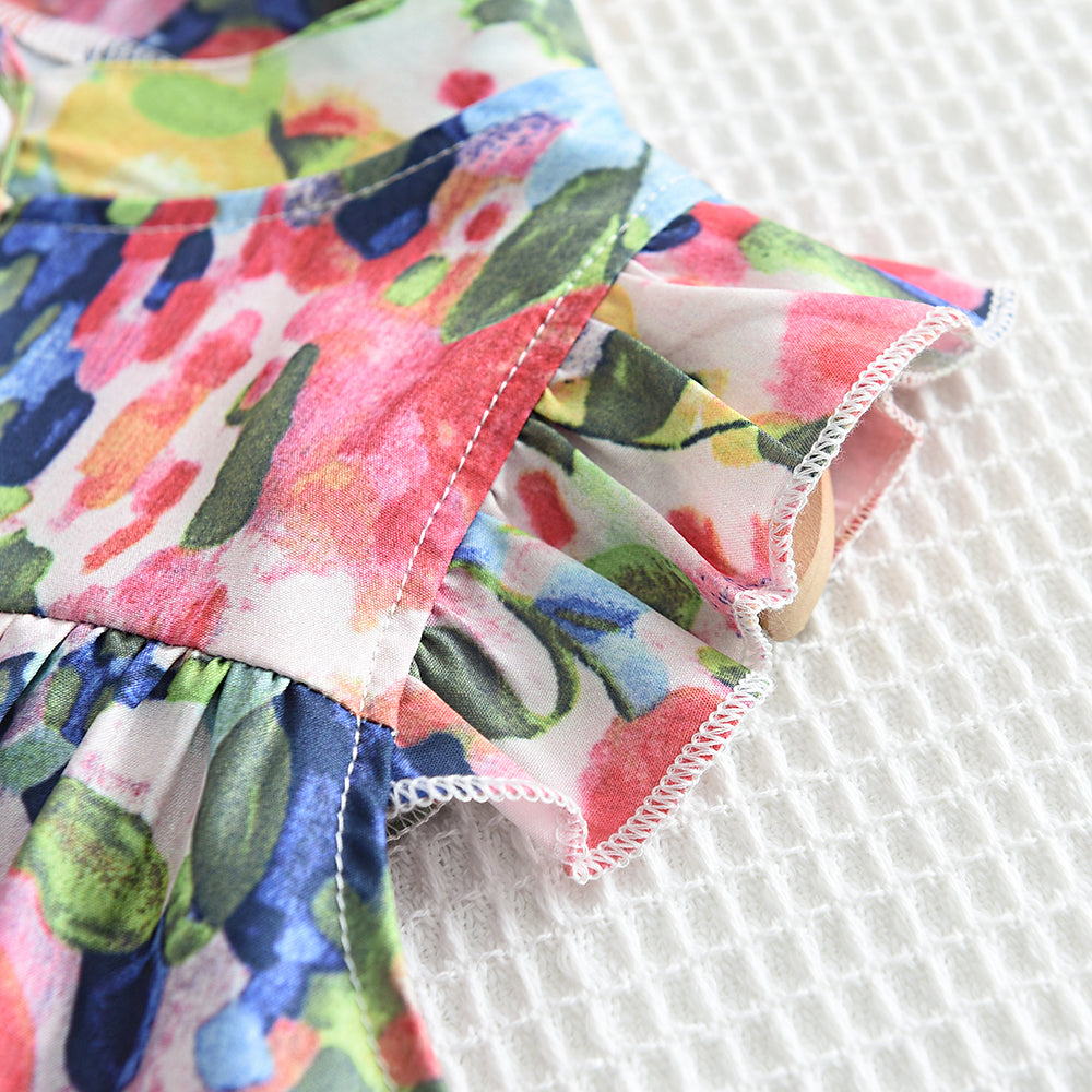 Girls' Colorful Printing Casual Dress