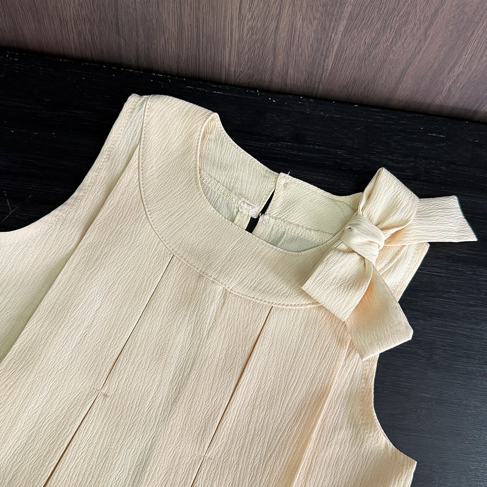 Girls' Bow-knot Top+shorts 2PCS Casual Set