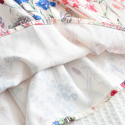 Girls' Floral Printing Shorts Trousers 3pcs Pajamas Set