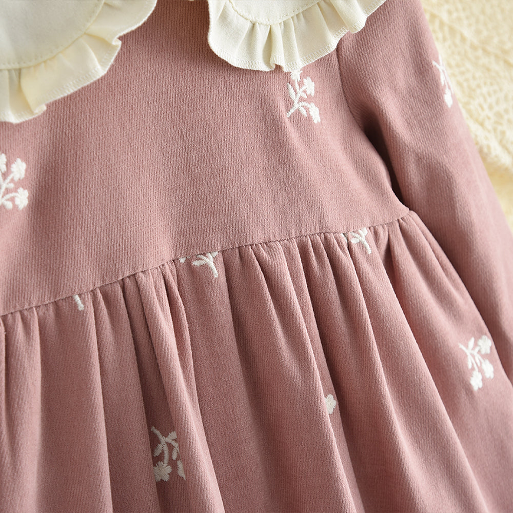 Baby Girls' Flower Embroidery Seasonal Fashion Dress