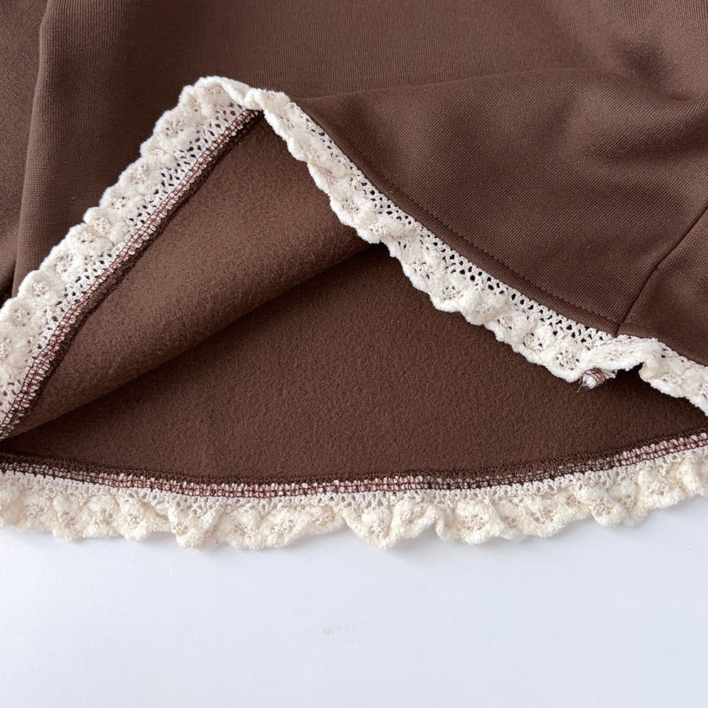 Girls' Lace Hoodie+Pant Vintage Set