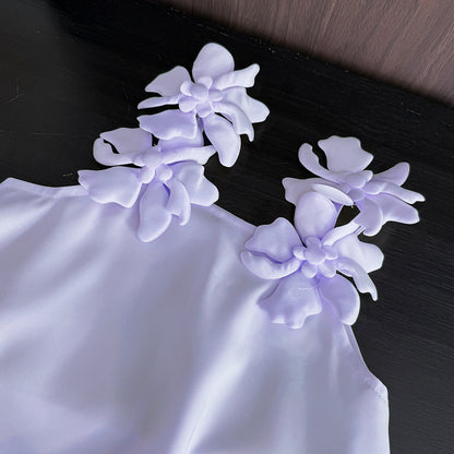 Girls' Floral Sleeve Sun Dress