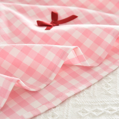 Girls' Bow-knot Patchwork Plaid Dress