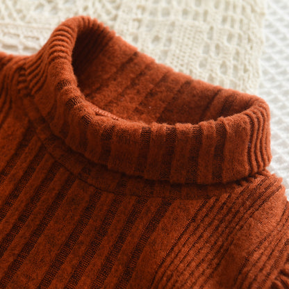 Girls' Vertical Stripes Knitted Dress