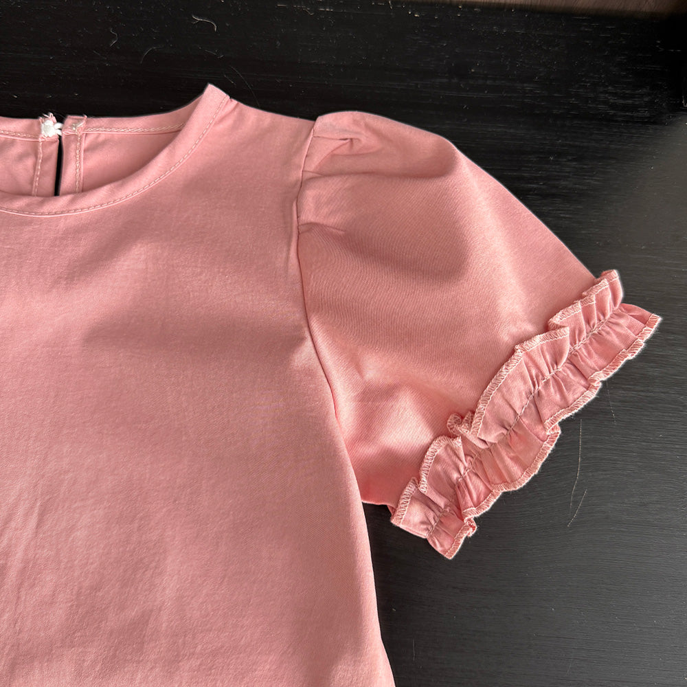 Girls' Ruffle T-shirt+Pant Casual Set