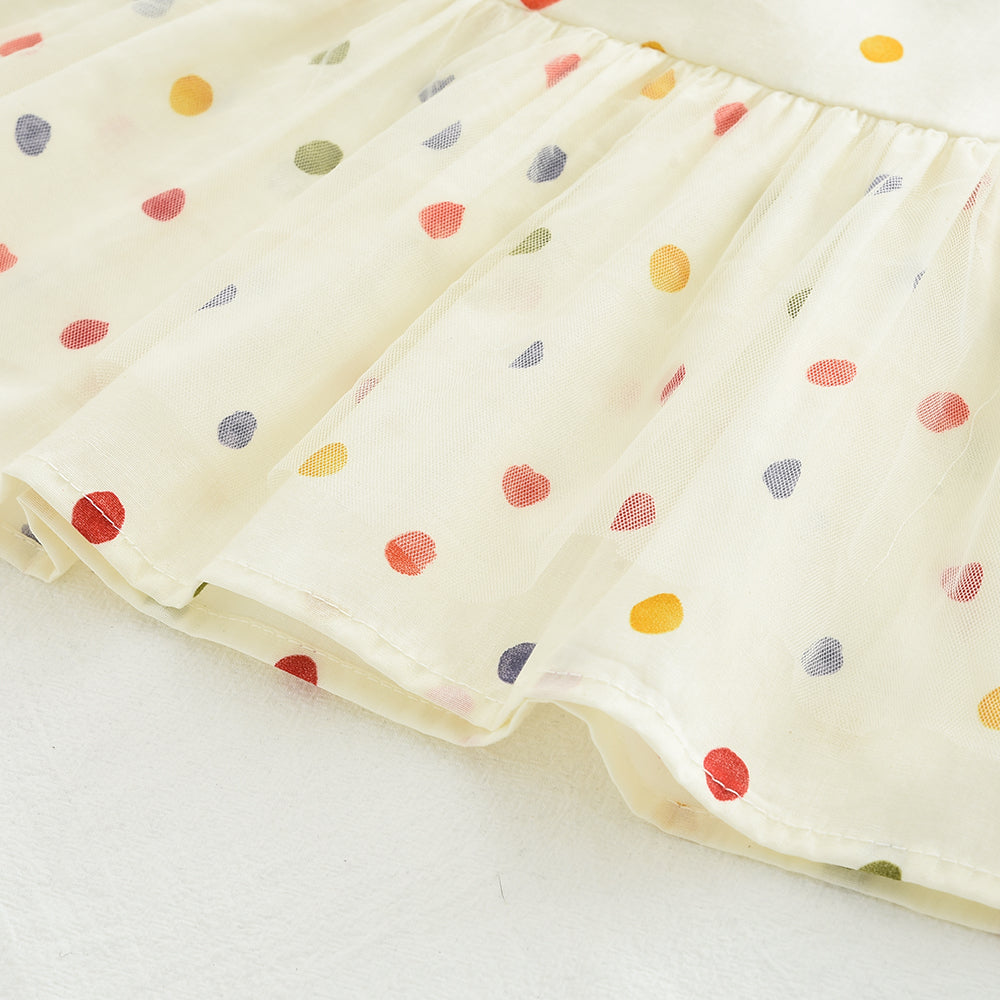 Girls' Colorful Polka Dots Trousers Cotton Set