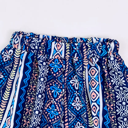 Girls' Ethnic Style Tassels Sun-top+Trousers Set