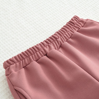 Girls' Letter Sleeve Casual Set
