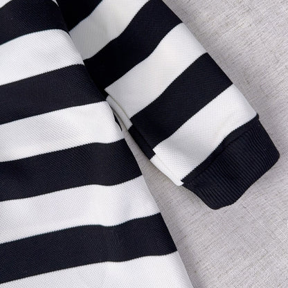 Girls' Classic Black&white Stripes Dress