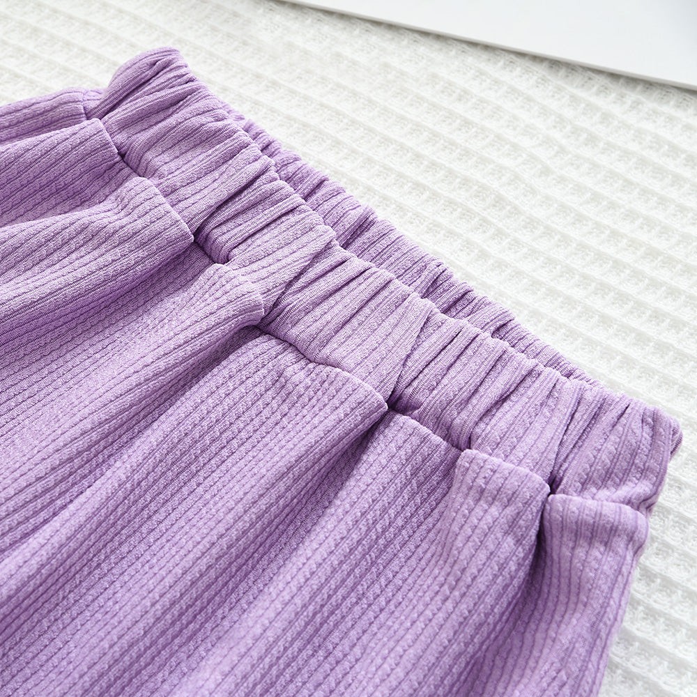 Girls' Contrast Colors Stripes Classic Casual Set