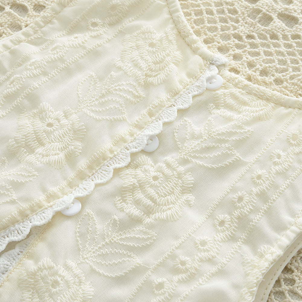 Girls' Floral Embroidery Lace Princess Set
