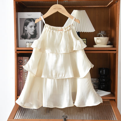 Ruffle Multi-Layers Kid Girls' Elegant Summer Dress