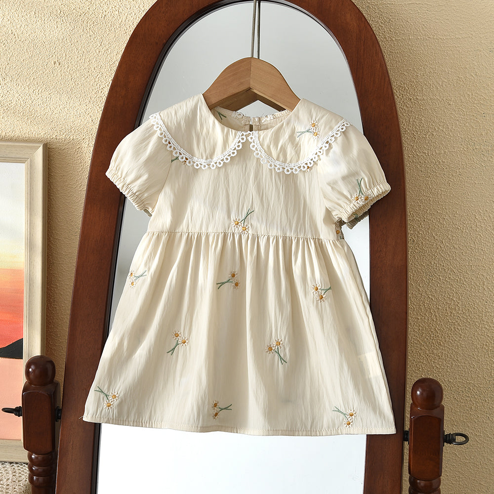 Daisy Embroidery Baby Outfit Cute Baby Girls' Dress