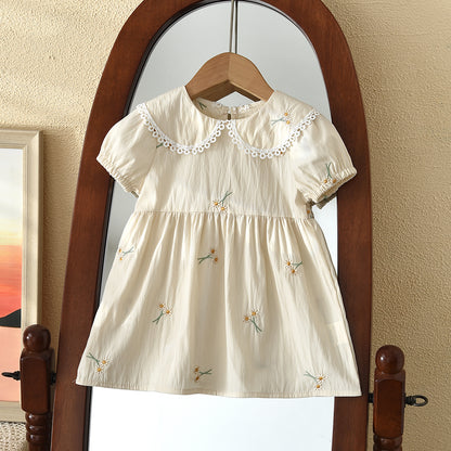 Daisy Embroidery Baby Outfit Cute Baby Girls' Dress