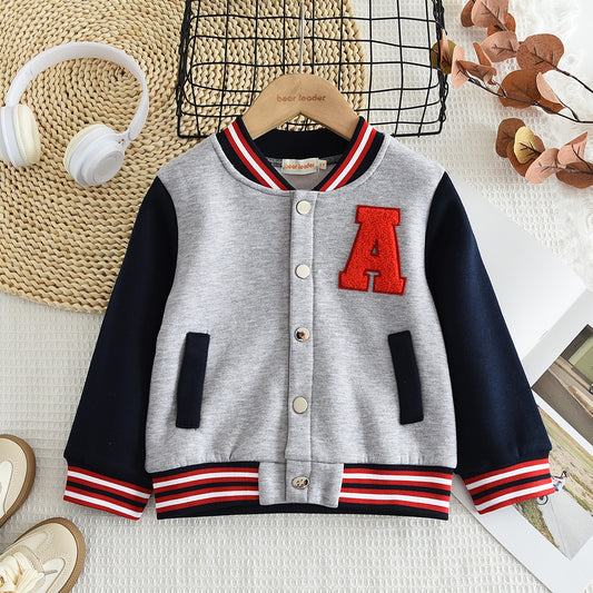 Girls' Letter Casual Coat Baseball Uniform