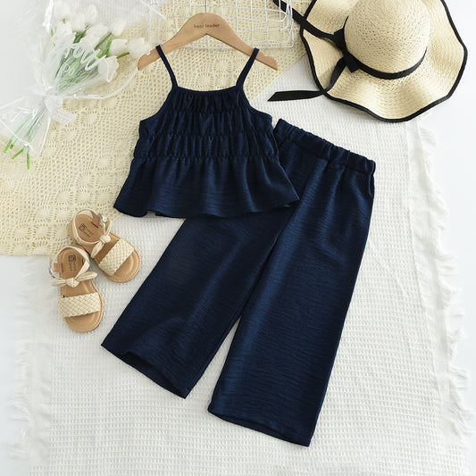 Girls' Halter Top+Pant Casual Vacation Set