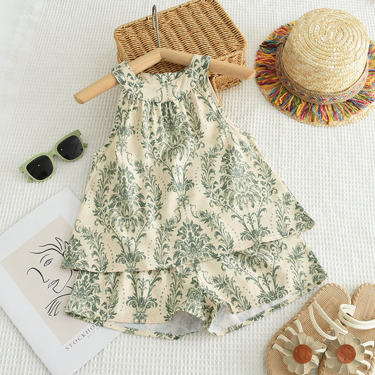 Girls' Ethnic Style Printing Vacation Set