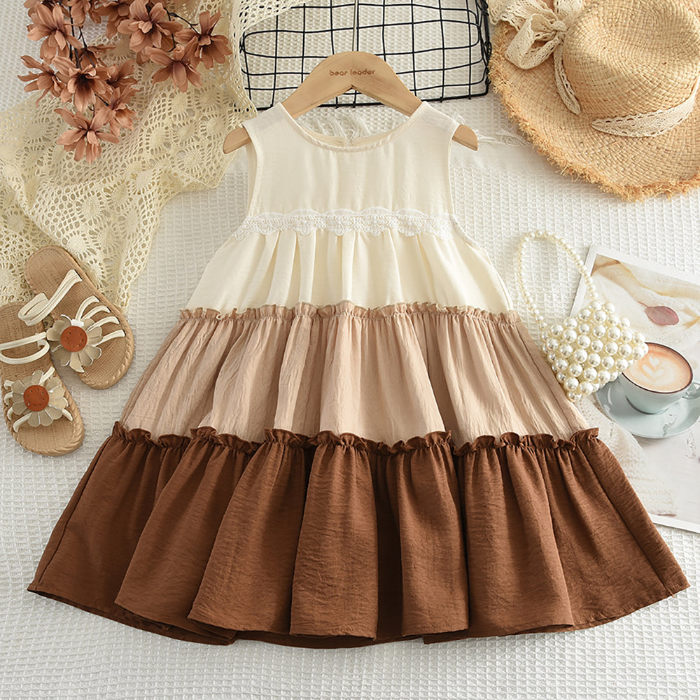 Girls' Lace Patchwork Cake Dress