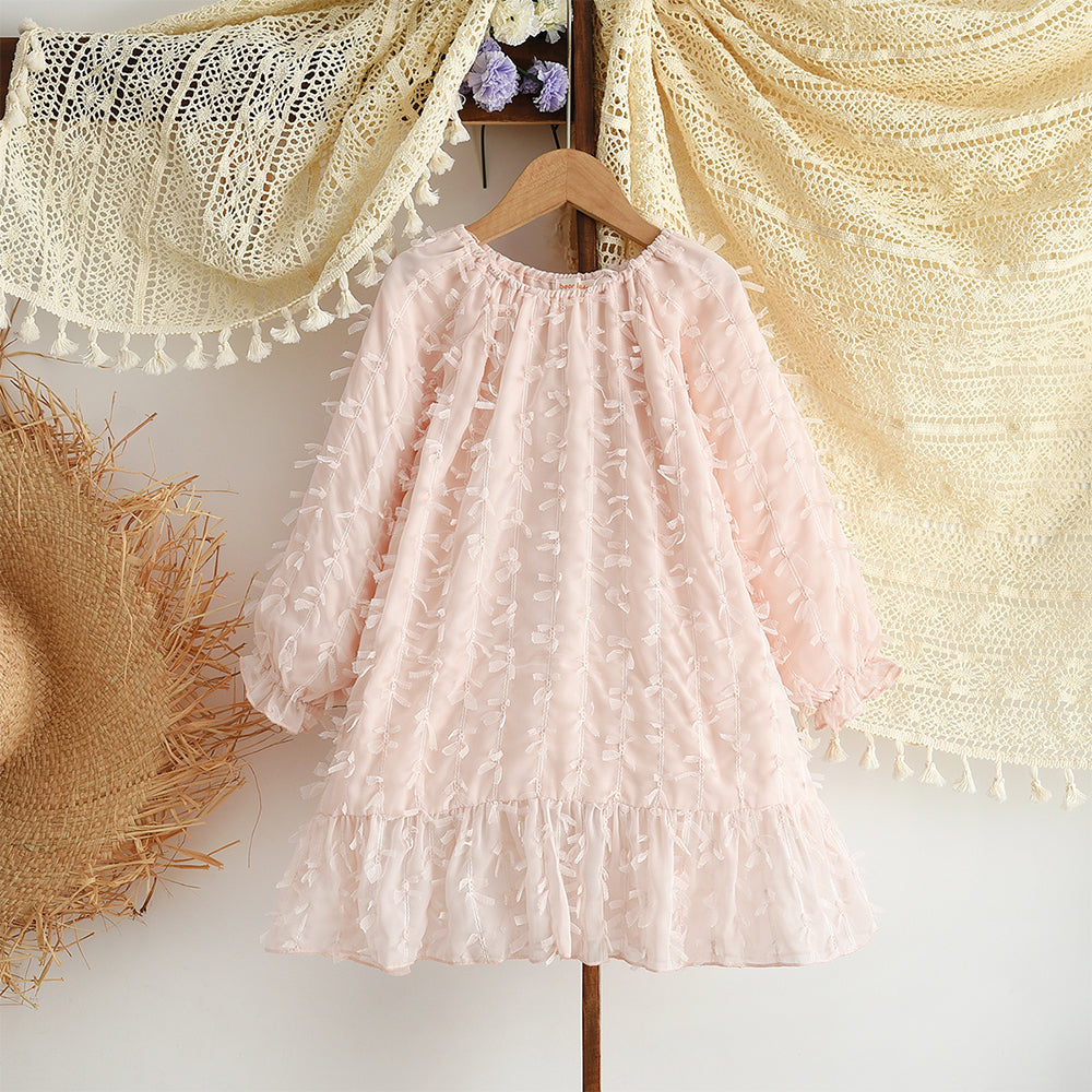 Girls' Art Design Mesh Dress