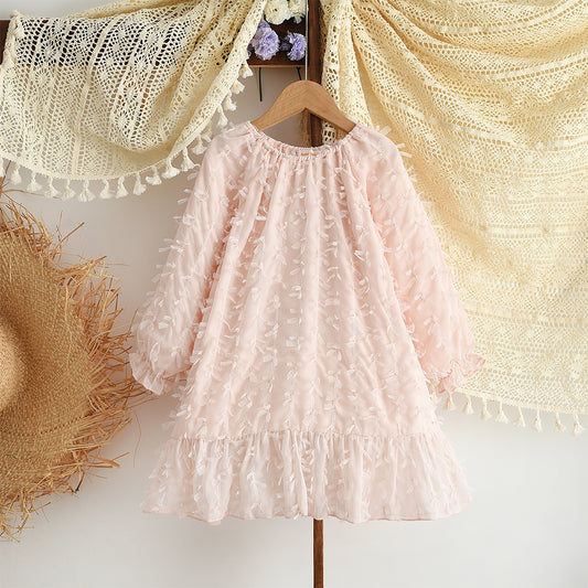 Girls' Art Design Mesh Dress
