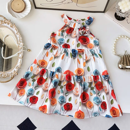 Girls' Colorful Flora Sun Dress
