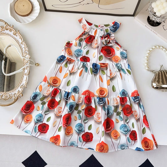 Girls' Colorful Flora Sun Dress