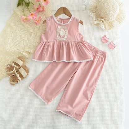 Girls' Lace Princess Cotton Set